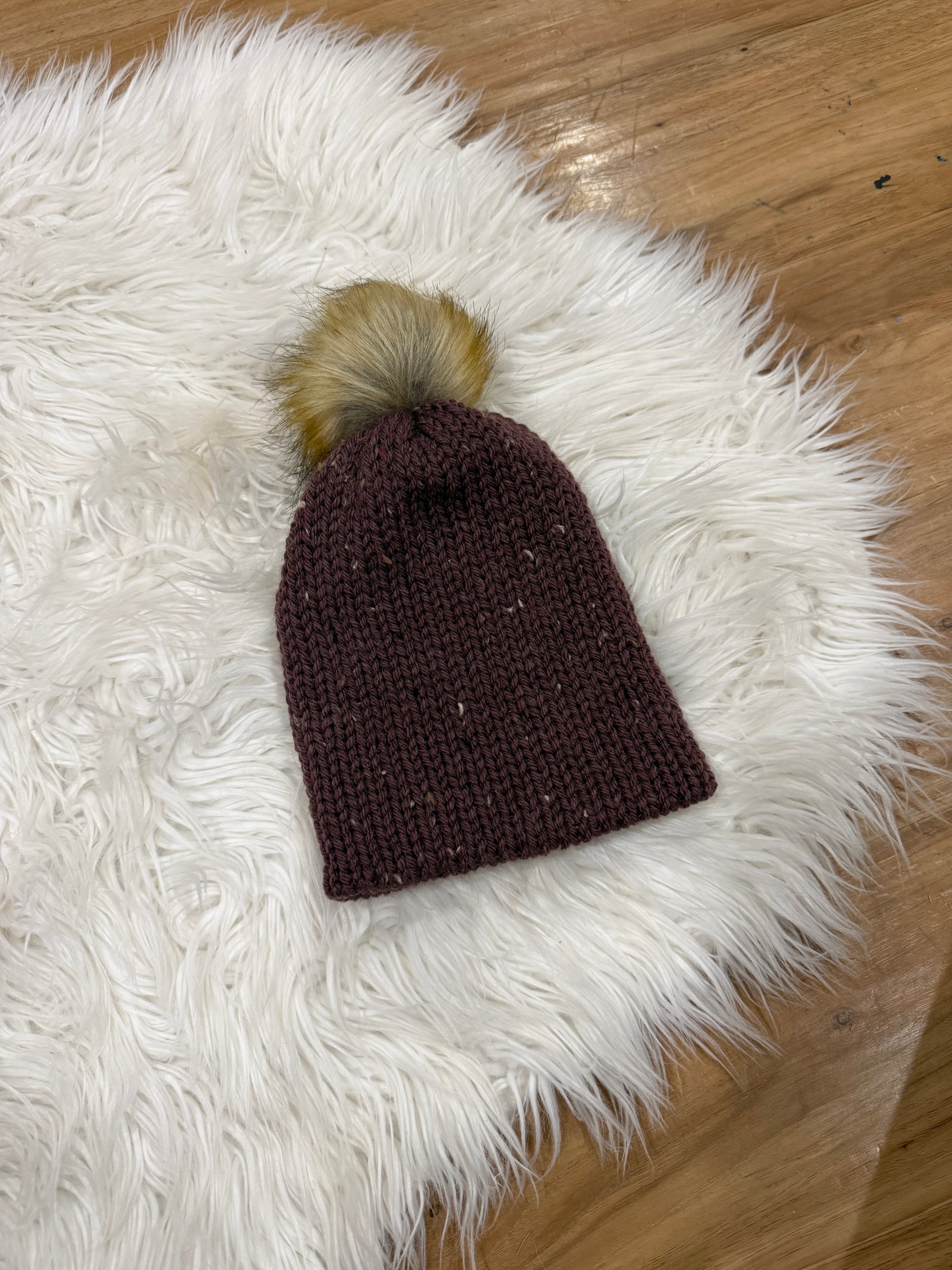 Maroon Speckled Baby Beanie